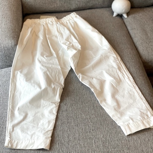 Studio Nicholson Unisex White Drop Board Trousers in Ivory - Picture 4 of 8